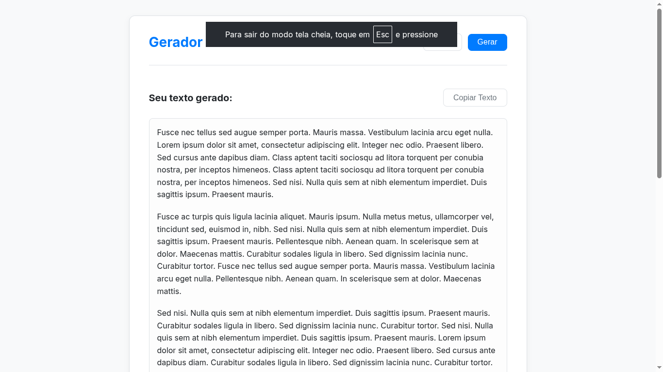 Gerador Lorem Ipsum